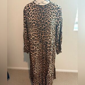 H&M Leopard Print Long Sleeve Dress
